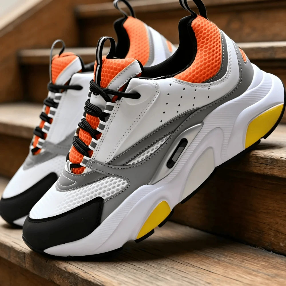 B22 Mesh Breathable Sneakers Shock Absorption Anti-Slip/Lightweight Low Cut Casual Sports Shoes for Men
