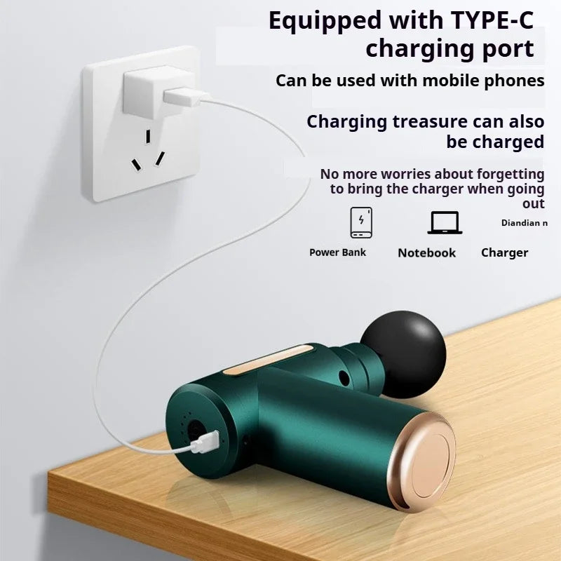 New Portable Fascia Gun Deep Tissue Massage Mini Lightweight/and Adjustable Speed Massage Equipment Suitable for the Whole Body