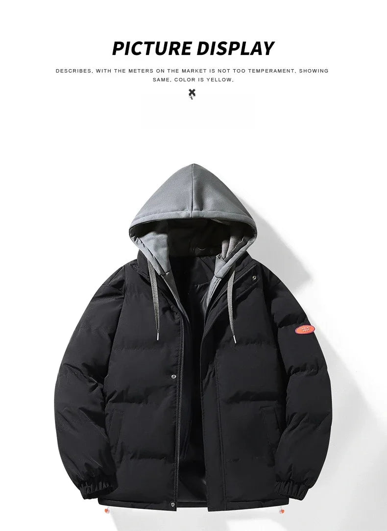 Fashion Men's Hooded Parka Jackets Thick Warm Outdoor Streetwear/Casual Winter Quality Male Puffer Jacket Couple Coats