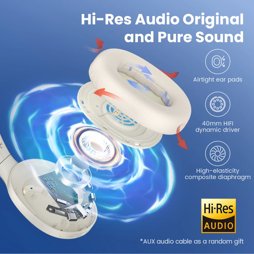 HAYLOU S35 ANC Wireless Bluetooth Headphones 42dB ANC ENC/Over-ear Headphone Noise Cancellation 60H Playtime Earphones