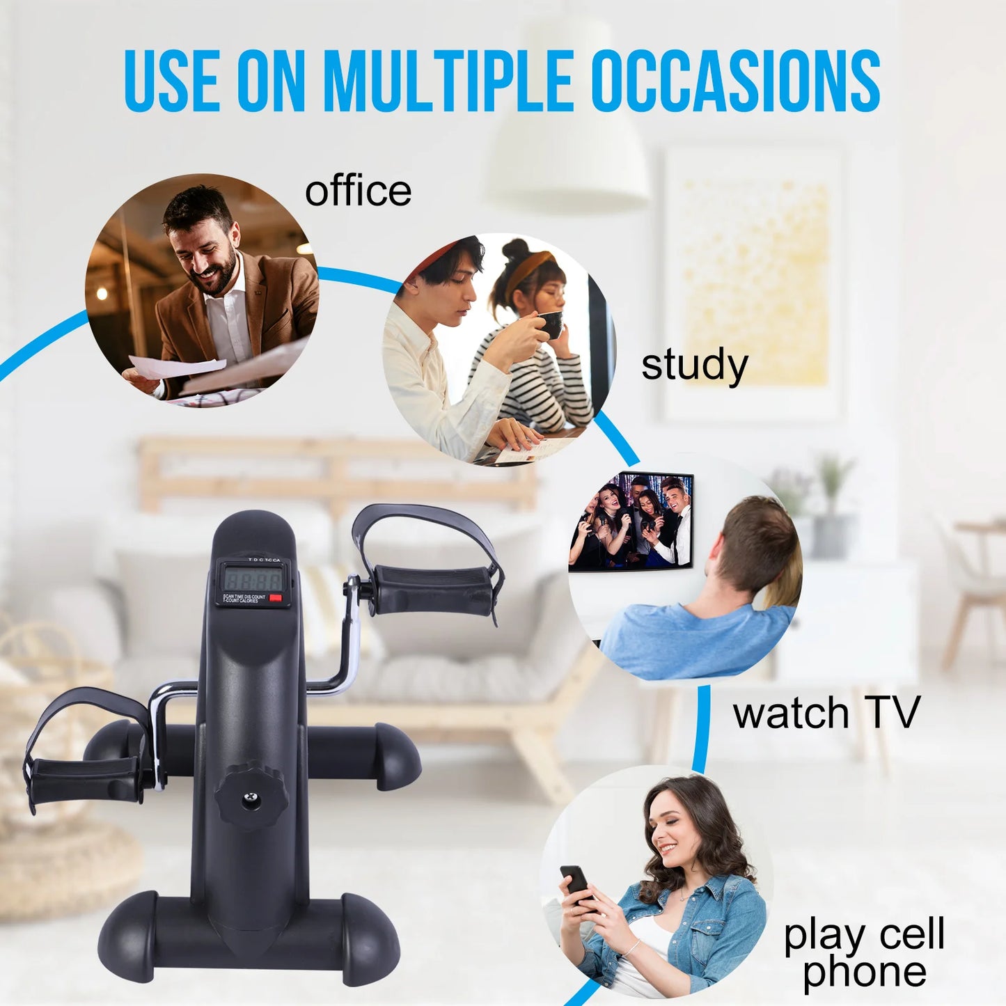 Mini Under Desk Pedal Exerciser Bike Multi-Function Motorized Digital/With LCD Screen Display for Leg Arm and Knee for Elderly