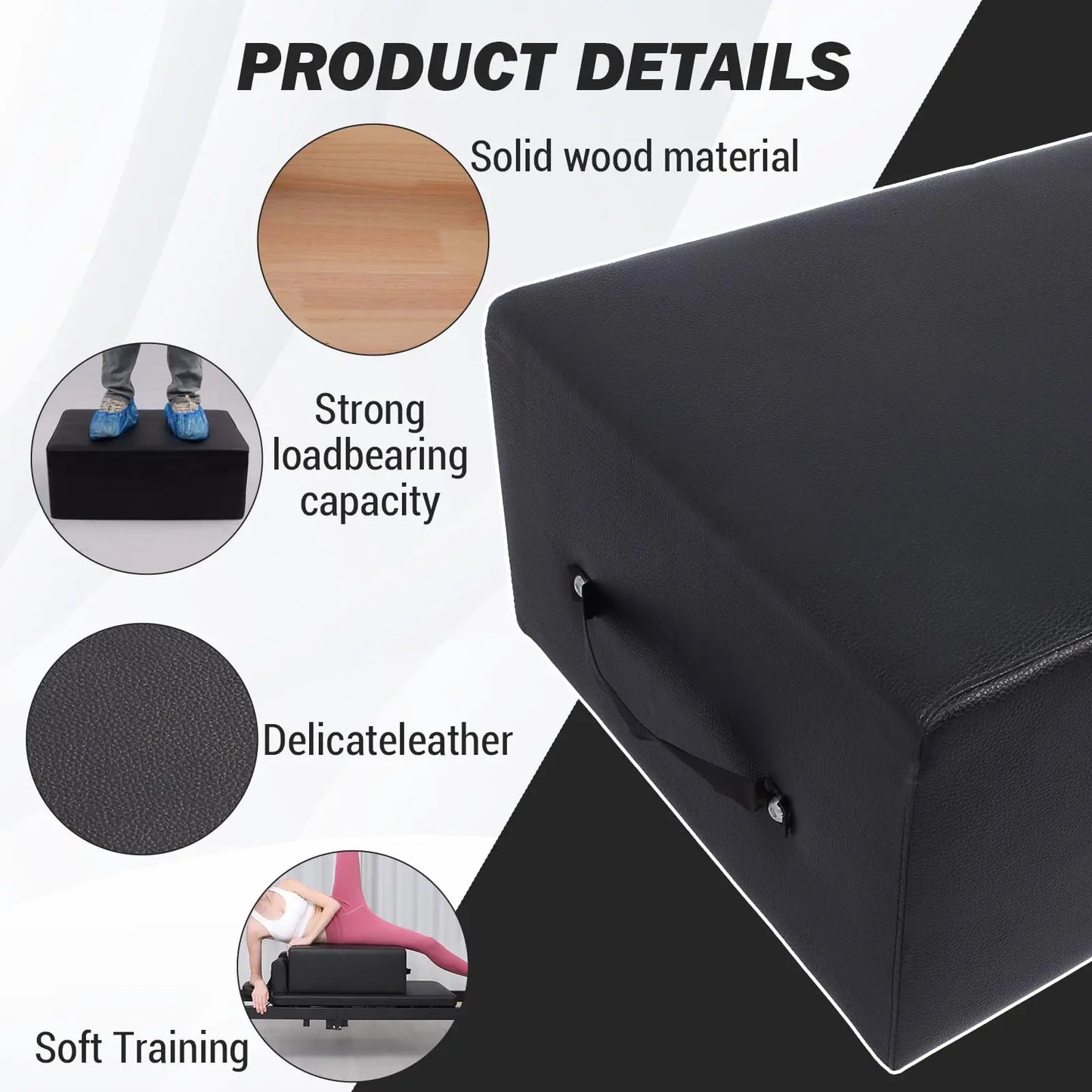 Portable Pilates Reformer Sitting Box Pilates Sit Box for Home Workout/Pilates Exercise Accessories for Pilates Reformer Board