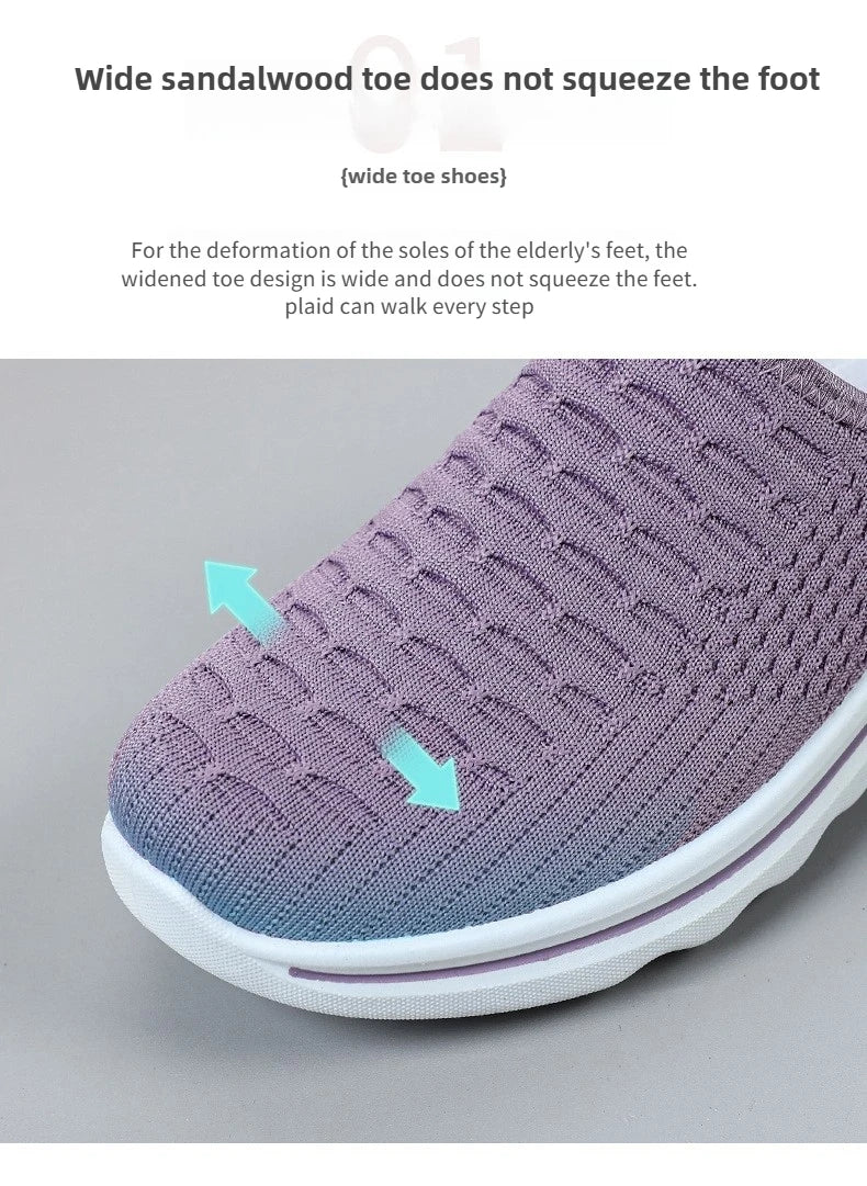 Women's Summer Breathable Commute Half Drag Shoes Soft Sole/Lightweight Slip On Casual Comfortable Odor-Resistant