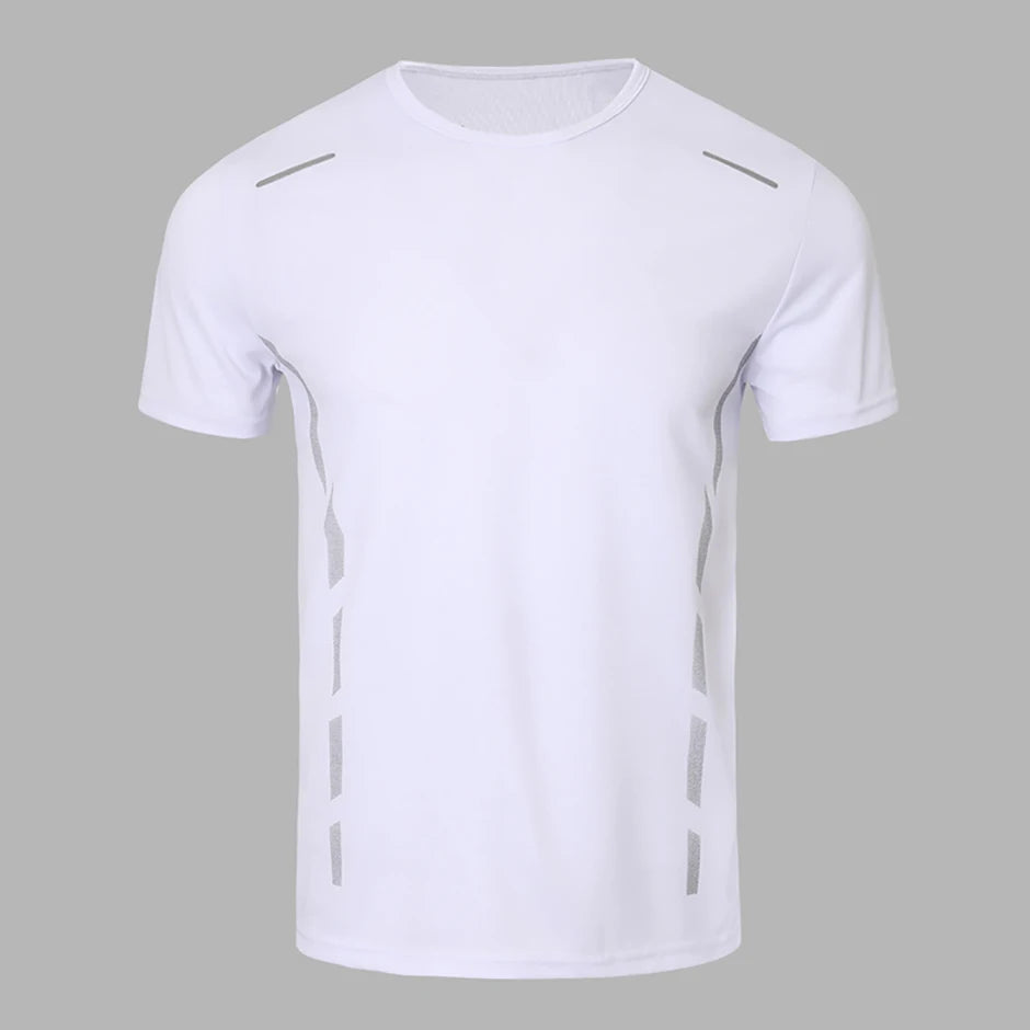 4/1 Pcs Men's Summer Multicolor Quick-drying Sports Short Sleeve/Loose Breathable Fitness Running Badminton T Reflective Strip