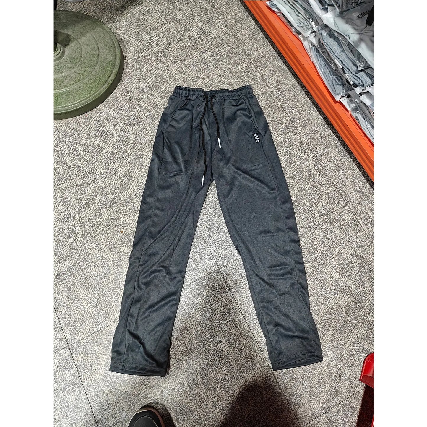 Men Fast Dry Stretch Pants Ice Silk Trousers Solid Color Mid-Waist/Loose Breathable Straight-Leg Casual Pants Thin Sports Pants