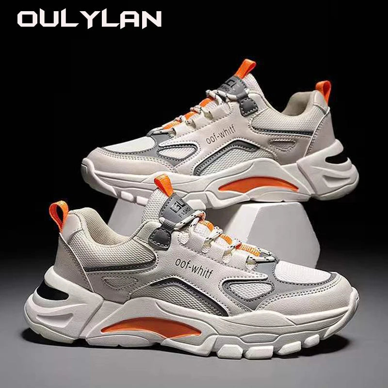 New Men's Shoes Spring Men's Lightweight Sports Shoes/Low Top Contrast Clunky Sneaker Breathable Running Shoes