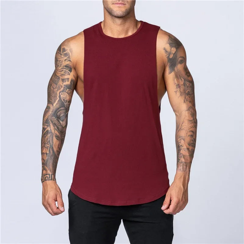 Men's Gym Clothing Summer Fitness Cotton Tank Top Men Jogging/Bodybuilding Sleeveless Shirt Breathable O-Neck Casual Muscle Vest