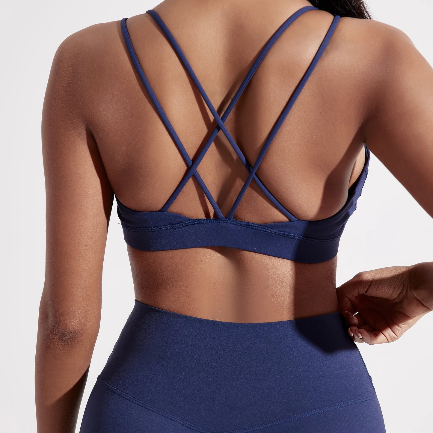 Solid Color Cross Fitness Bra Soft High Strength Women Tight Sport Top/Comprehensive Training Gym Yoga Underwear With Chest Pad