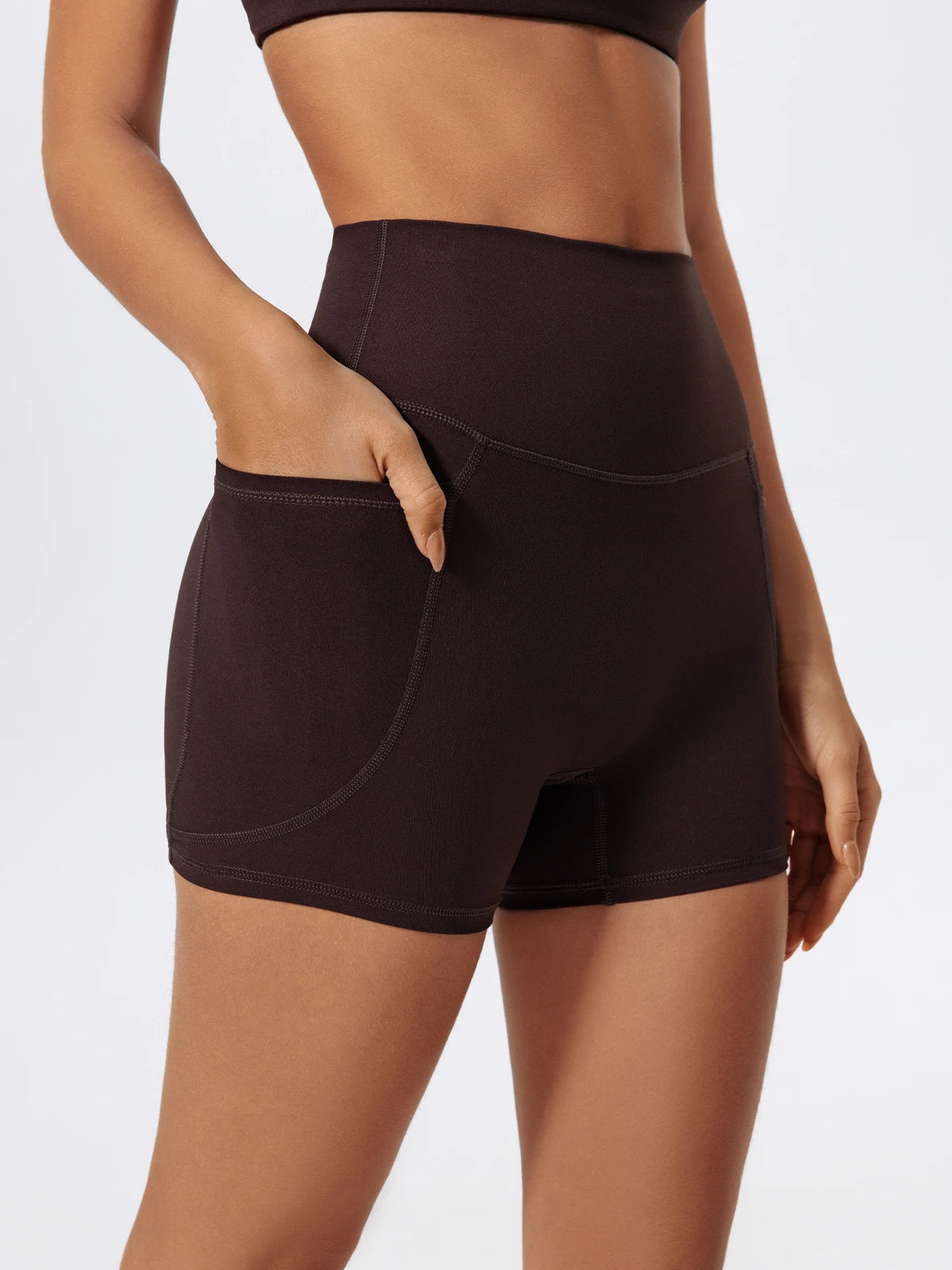 Hearuisavy Women Summer High Waist Shorts with Pockets/Quick Dry Yoga Cycling Gym Workout Sports Bottoms