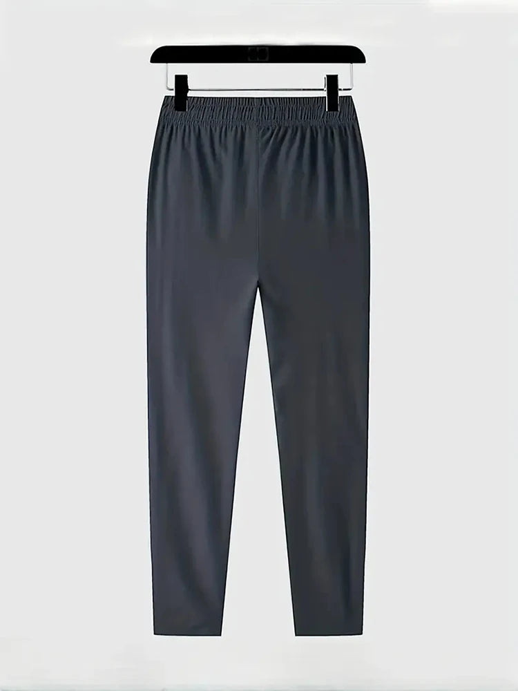 Men's Casual Straight Long Pants Stretch Elastic Waist Jogger/Classic Blue Black Gray Male Brand Trousers Plus Size