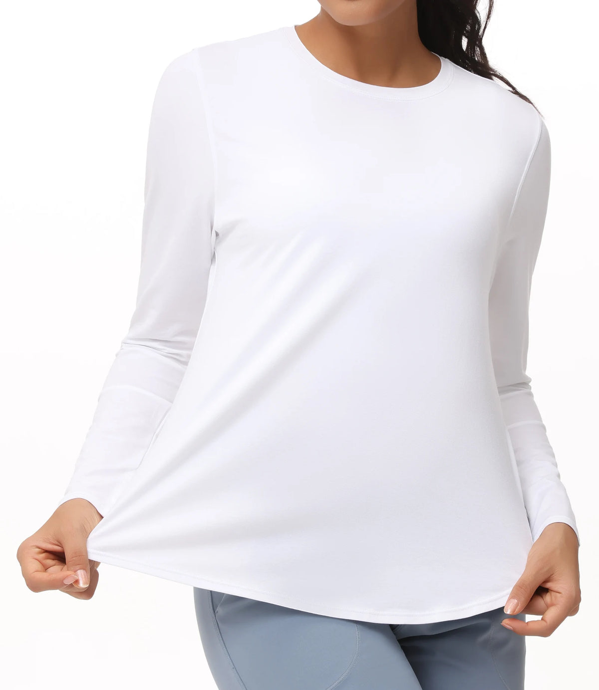 THE GYM PEOPLE Women's Long Sleeve Workout Shirts/Lightweight Cotton Running Yoga Tops with Thumb Hole