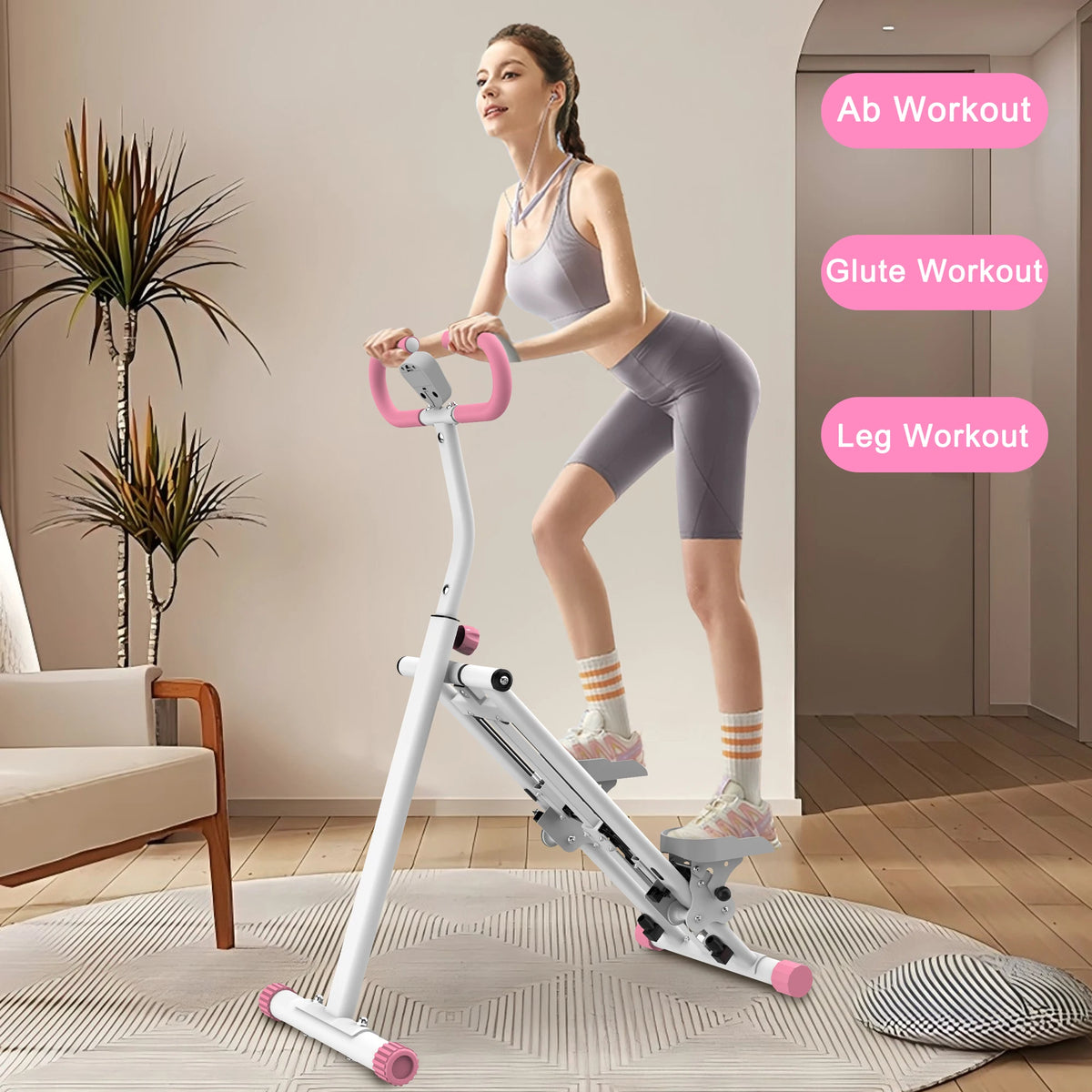 Vertical Climber Machine with Adjustable Resistance/Full-Body Workout Stepper with Stable Frame & Adjustable Handlebar