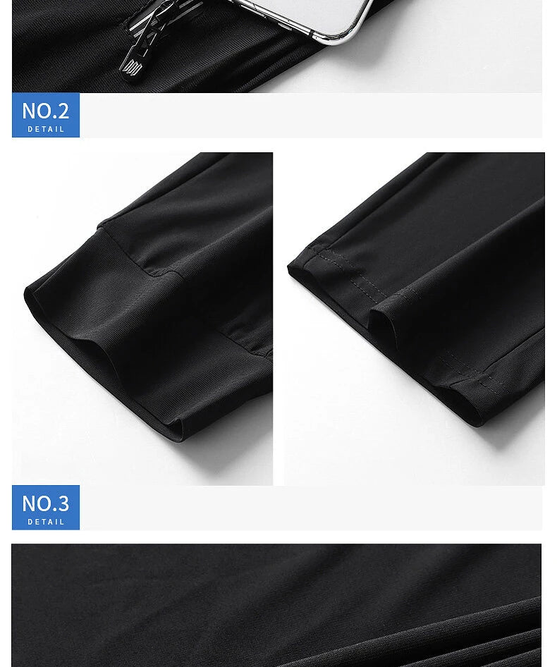 Summer Men Casual High end Ice Silk Pants Sports Pants/Quick-Drying Men's Trousers Sweatpants Male Elastic Plus Size 8xl 7xl 6xl