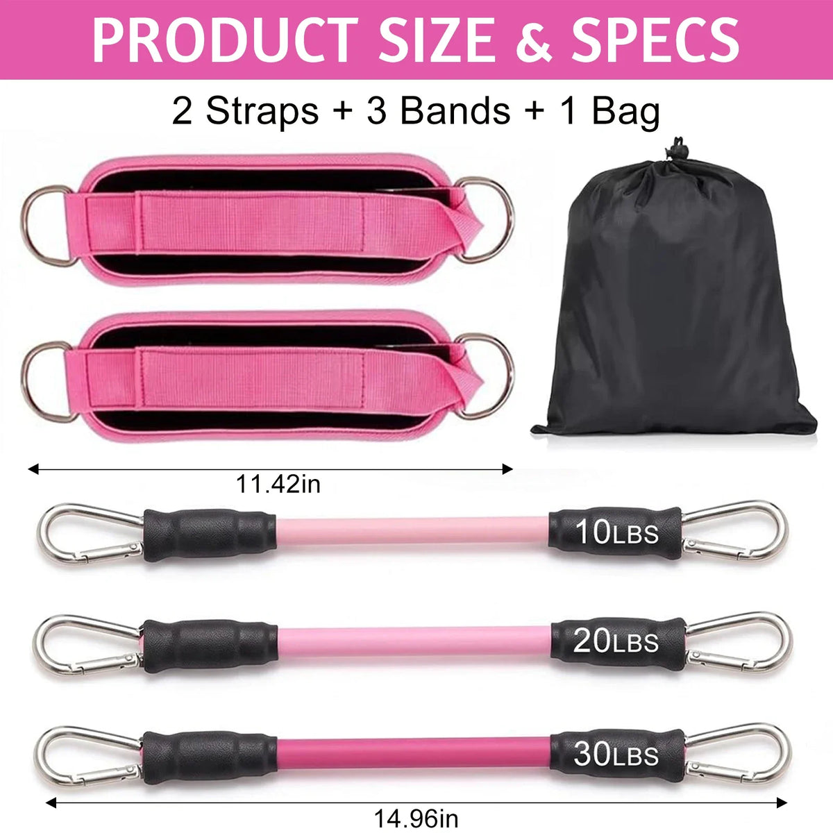 Upgrade Multifunction Pedal Resistance Band Workout Set/Elastic Pull Rope with Handles Door Anchor & Foot Loops