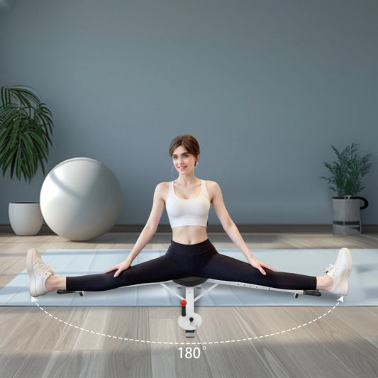Foldable Leg Stretcher for Splits Yoga Dance Adjustable/0-180° Opening Angle with 5 Telescopic Levels Ergonomic Backrest Machine