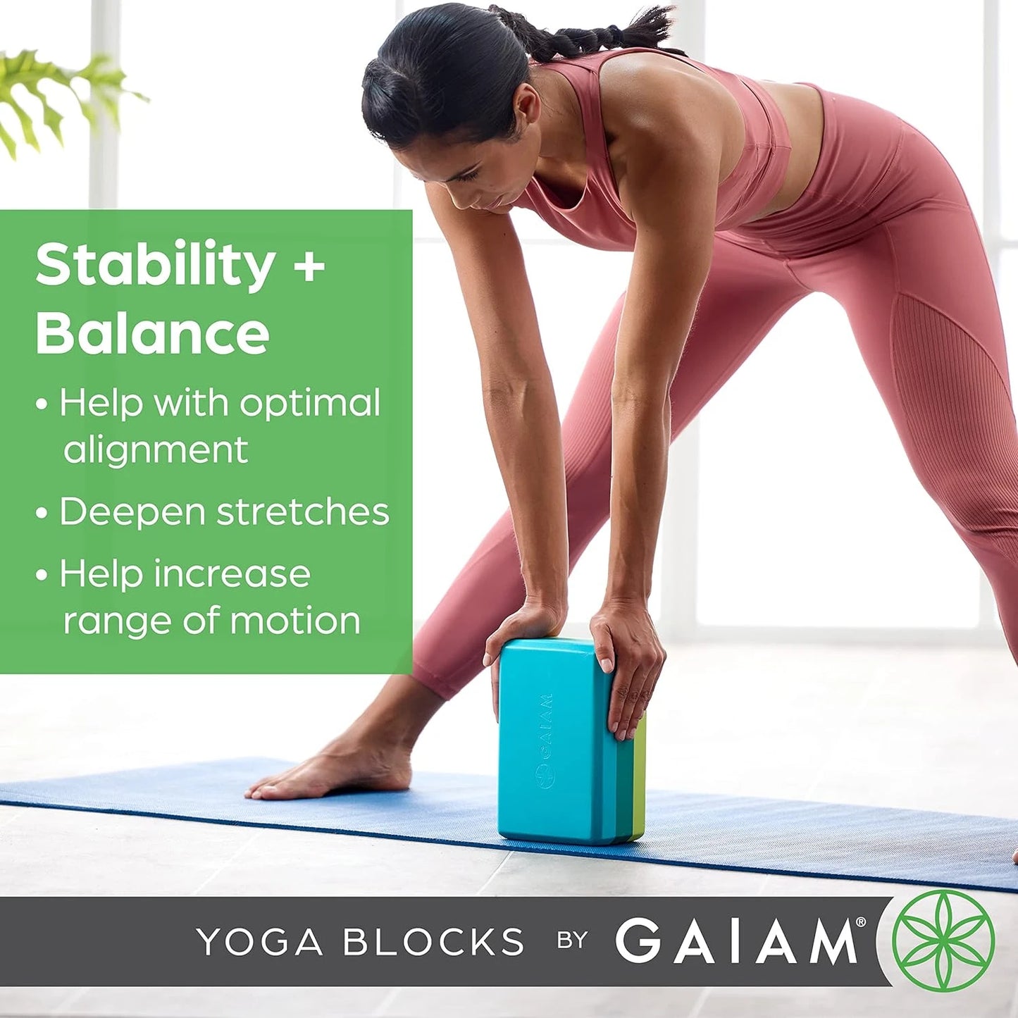 Premium Mint Green Non-Slip Yoga Block for Superior Stability and Comfort/Enhancing Balance with High-Quality Latex-Free