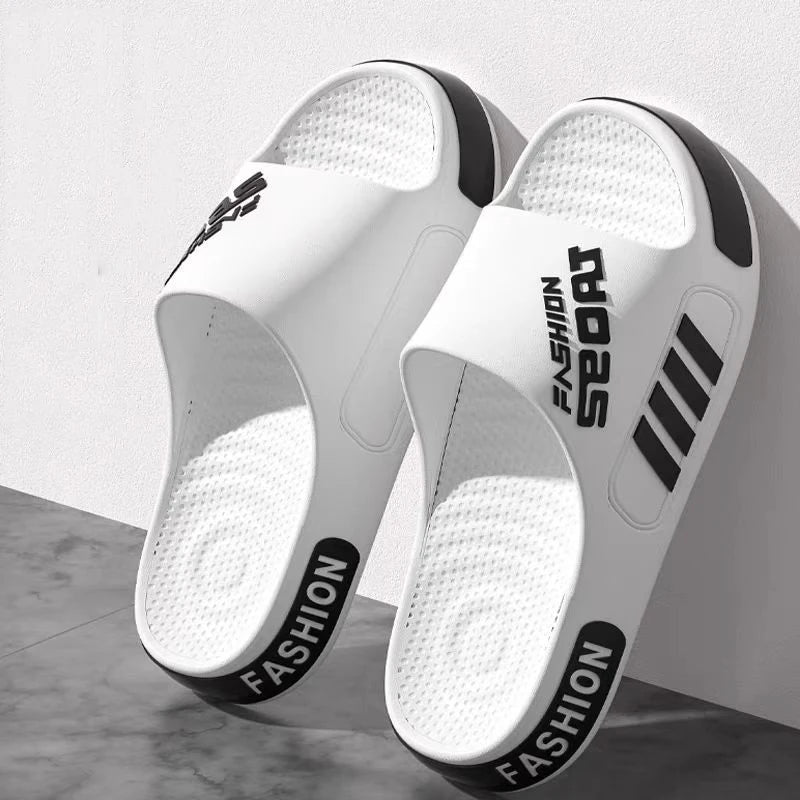 Big Size 48-49 Men Slippers Summer Flat Sole Home Slippers For Men/Open Toe Trend Slides Couple Light Beach Shoes Sandals