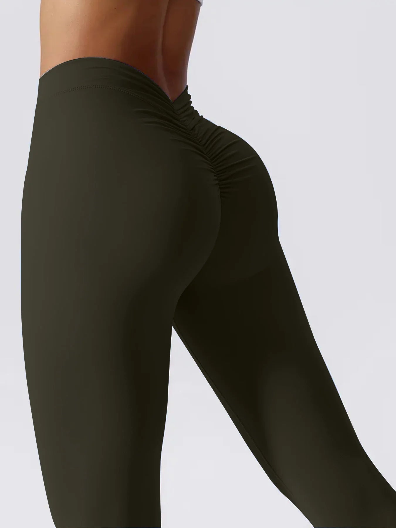 Women's Sports Leggings Cross-Over Yoga Trousers/with High-Waist Stretch V-Shaped Tight-Fitting Leggings