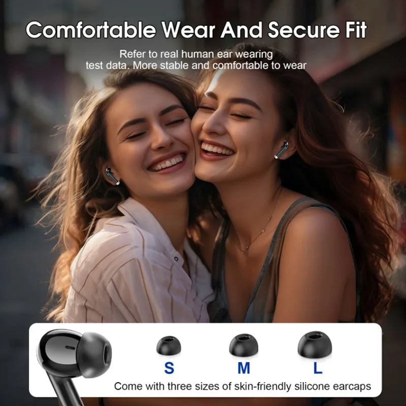 K66 Noise Cancelling Earbuds 90% ANC Reduction 14.2mm/Hi-Res Sound, BT 5.3, IPX7 Waterproof 48H Playtime