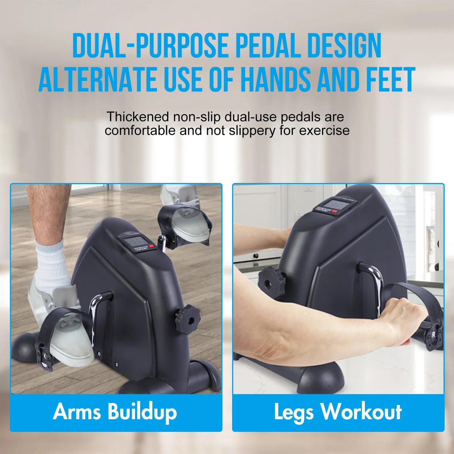 Mini Under Desk Pedal Exerciser Bike Multi-Function Motorized Digital/With LCD Screen Display for Leg Arm and Knee for Elderly