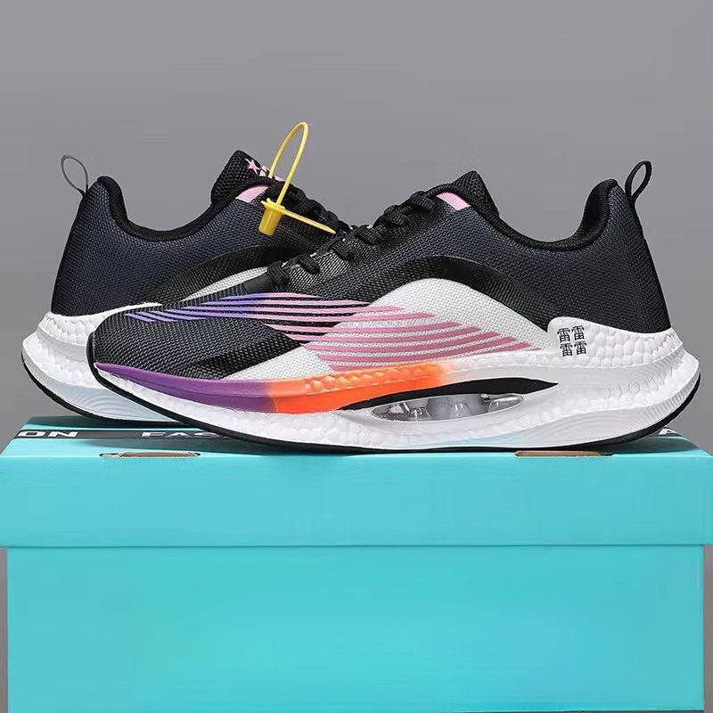 Men's lightweight mesh sports shoes, shock-absorbing/running shoes with air cushion and popcorn sole