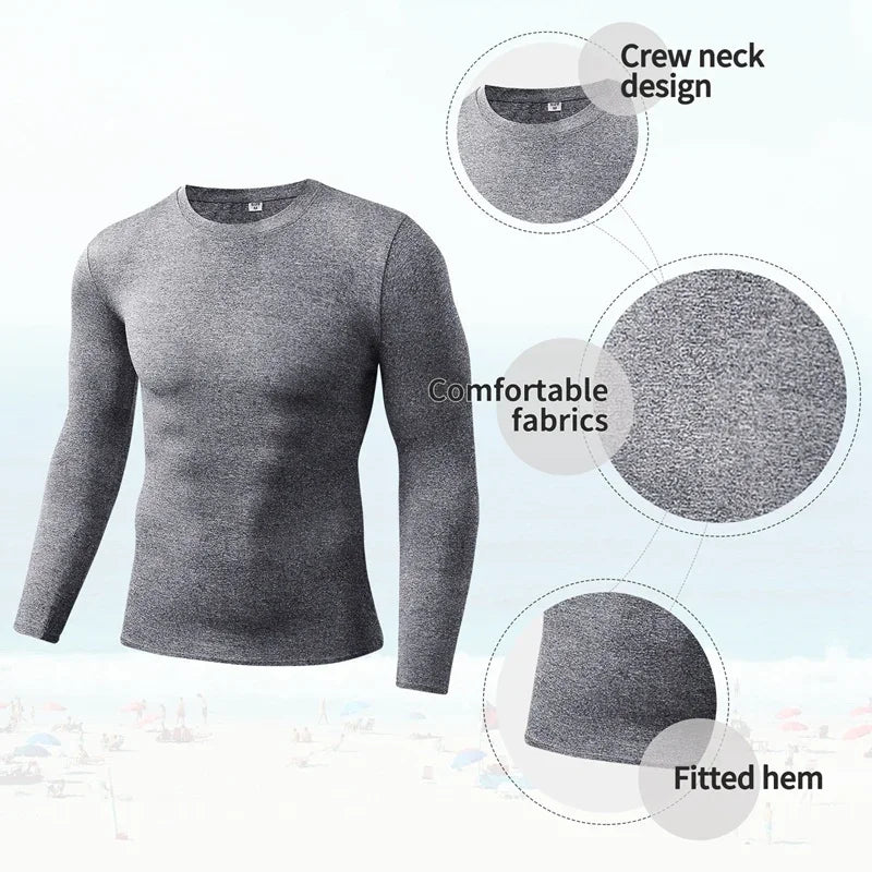 Men Compression Running T-Shirt Fitness Tight Long Sleeve Sport T-shirt/Training Jogging Shirts Gym Sportswear Quick Dry Clothes