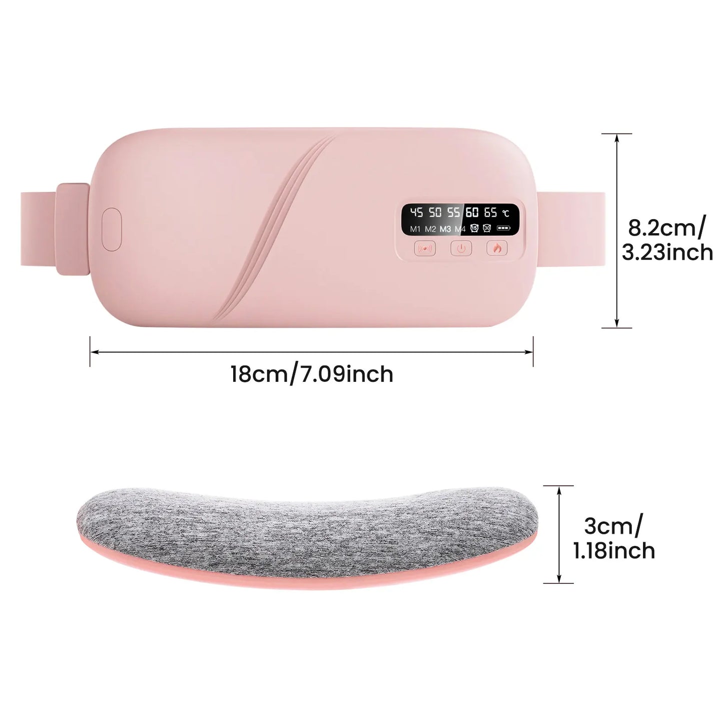 5 Modes Electric Heating Vibration Waist Massage Belt Smart Warm Palace/Women Menstrual Heating Pad for for Cramps Period Relief