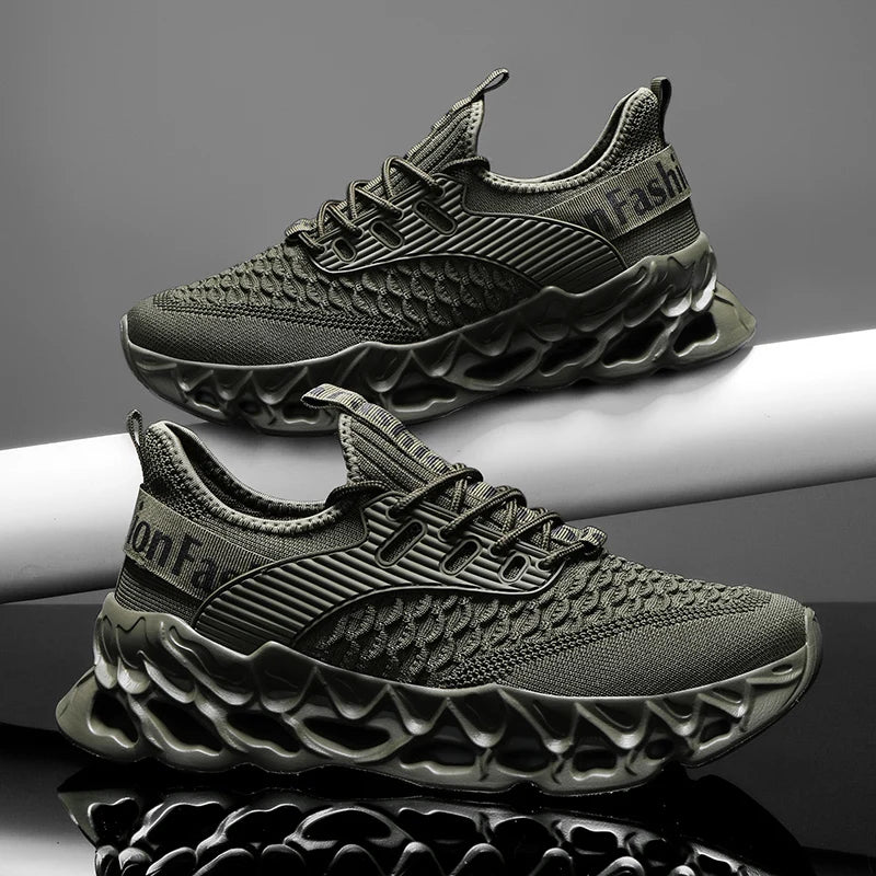 YRZL Men's Breathable Mesh Lightweight Running Shoes Soft Sole/Non Slip Comfortable Sports Shoes for Men Outdoor Walking Casual