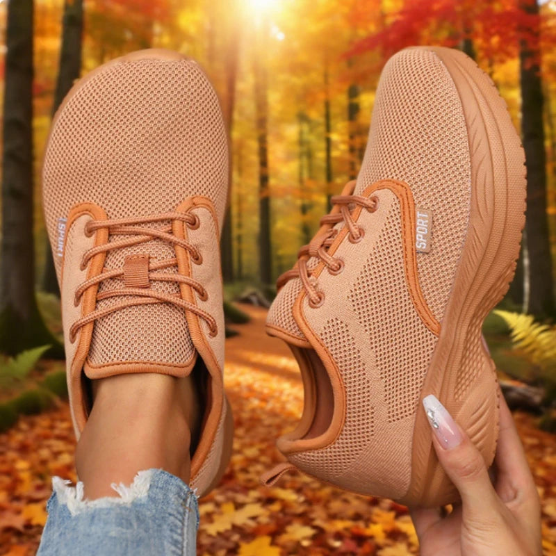 Women's Platform Wide Toe Shoes Big Toe Friendly Workout Footwear/Sustainable Memory Foam Insole Sneakers Breathable Travel Shoe