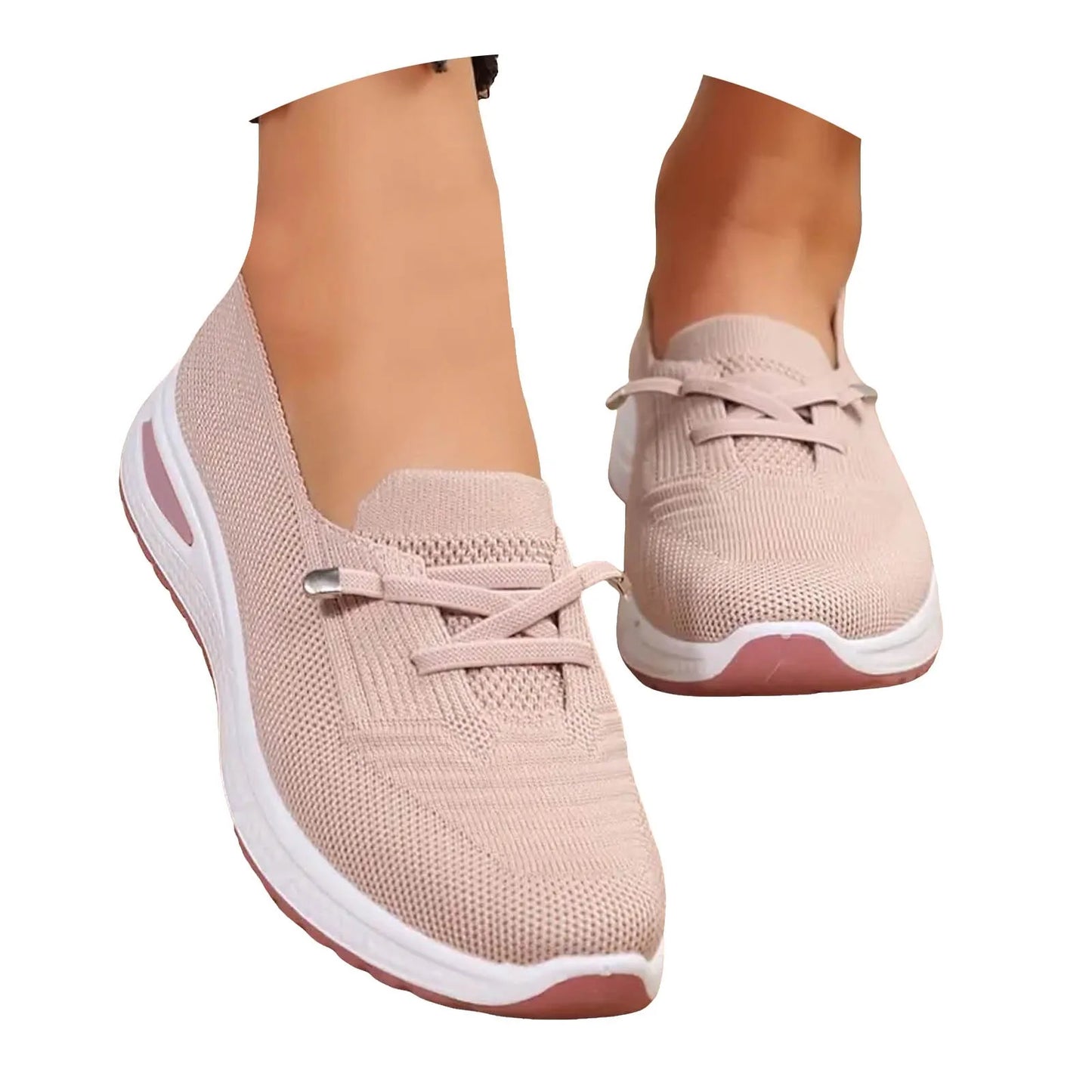 Women's Casual Shoes Lightweight Tennis Running Sports Shoes/Spring Summer Mesh Shoes Soft Breathable Comfortable Flat Shoes