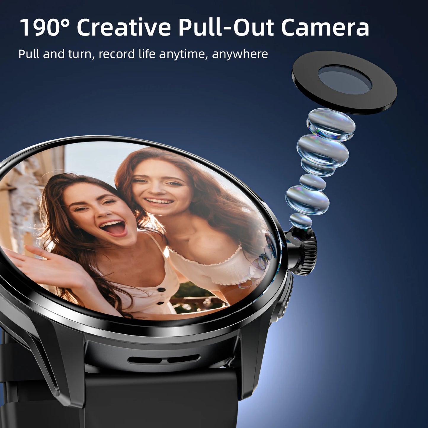 LOKMAT APPLLP 3 Android Smart Watch Amoled Round Screen/Retaining Camera Wifi 4G Watch Phone App Download with Quick Charging