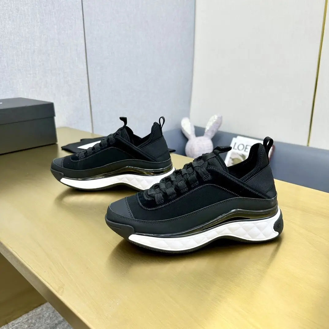 Solid Black Minimalist Unisex Casual Skate Shoes Fully Wrapped Toe Cap/Flat Skate Sneakers Abrasion Resistant Rubber Outsole