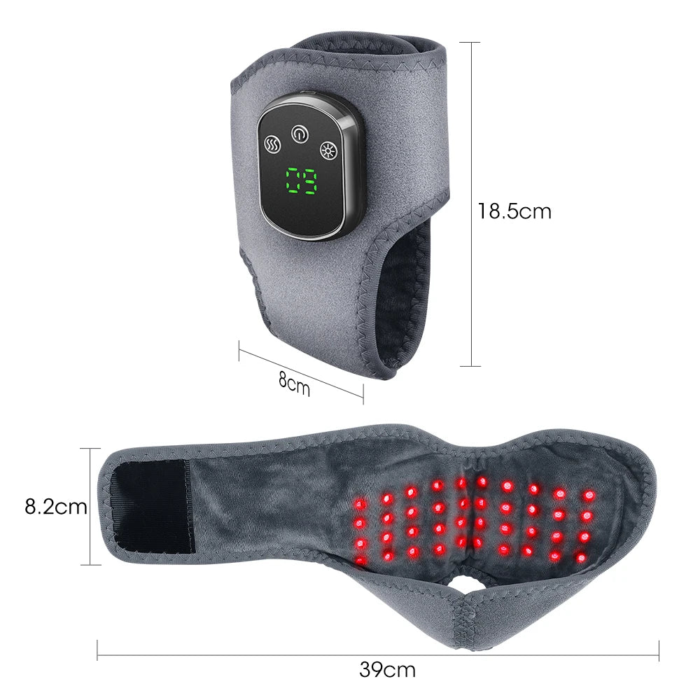 Red Light Cordless Heated Ankle Massager 660nm 40 LED Beads/Vibration Massage Foot Hand Wrap Ankle Brace