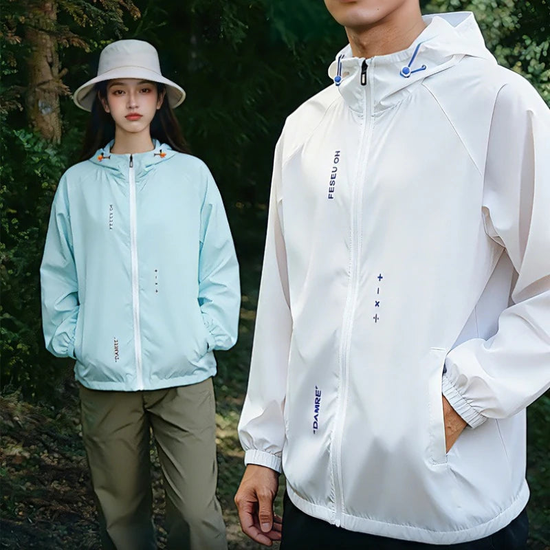 UPF50+ Ice Silk UV Sun Protection Jacket Men Outdoor Softshell/Windbreaker Hiking Camping Coats Lightweight Sunscreen Skin Coats