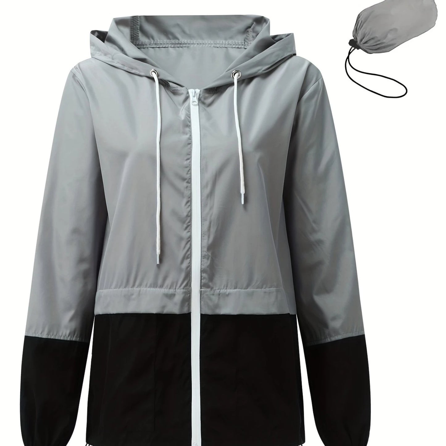 Women's Hooded Waterproof Raincoat/Lightweight Bomber Jacket