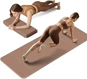 Thick Foldable Yoga Mat 10mm Non-Slip TPE Extra Long-Wide/75x26, Portable and Easy Storage for Fitness