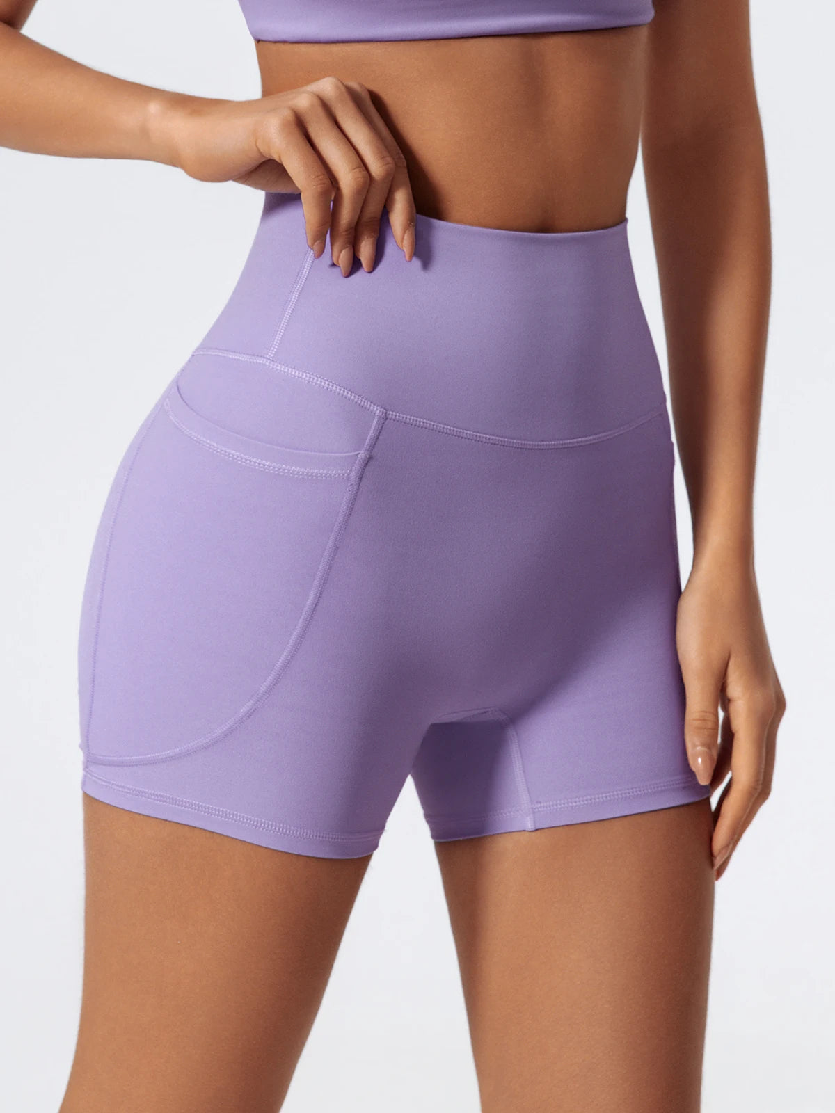 Hearuisavy Women Summer High Waist Shorts with Pockets/Quick Dry Yoga Cycling Gym Workout Sports Bottoms