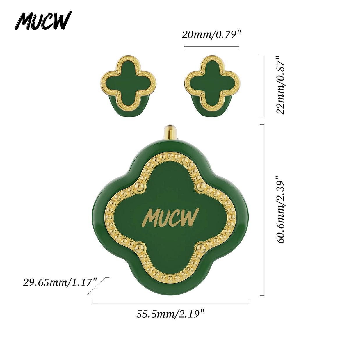 MUCW CO06 Four‑Leaf Clover TWS Wireless Earbuds Bluetooth/V6.0 ENC Call Noise Reduction 3.3g Lightweight In‑Ear Headphones