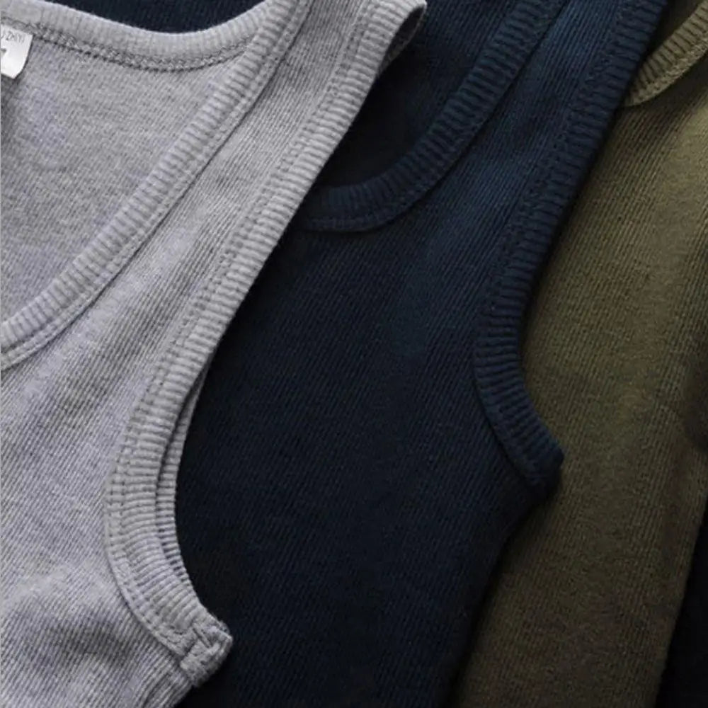 Hot Sale Men's Sleeveless Breathable Fitness Vest Basic Elastic Tank Top/Men's Cotton Bodybuilding T-shirt Classic Color Clothes