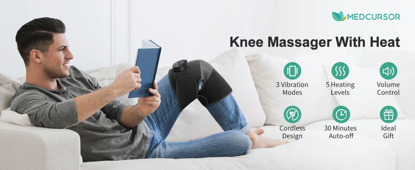 Medcursor Electric Knee Massager 3-in1 Heated Elbow Shoulder Massager/for Heating Temperature Relief Leg Massage