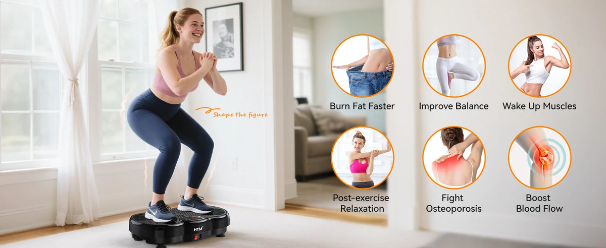 Vibration Exercise Plate Machine Full Body Shaker 120 Levels/Adjustable Speed Weight Loss Fat Shaking Machines Workout Portable