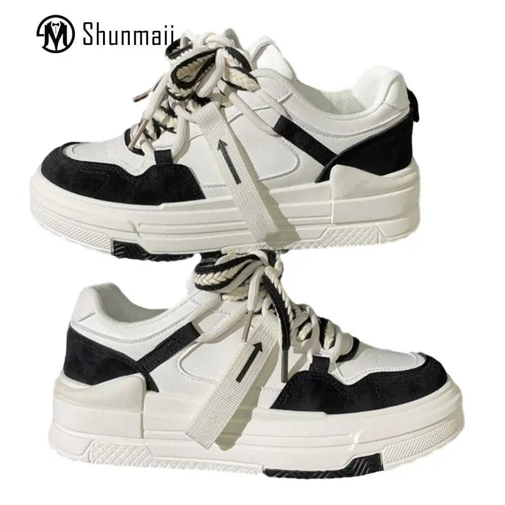 Women Sports Sneakers Wear-Resistant PU Leather Walking Sneakers/Lightweight Platform Sneakers Breathable