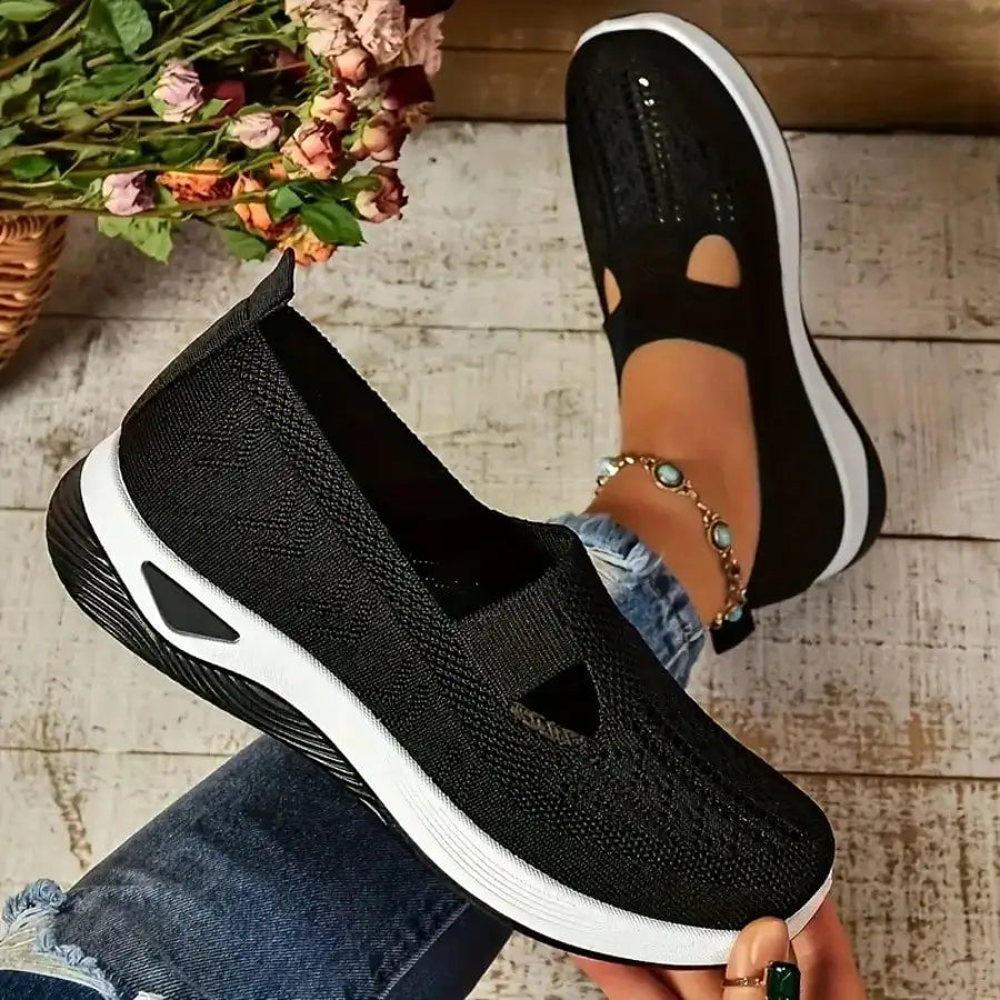 Women's Orthopedic Comfort Slip on Sneakers With Arch Support/And Skin-Friendly Foam Lightweight Walking Shoes Soft Cushioning
