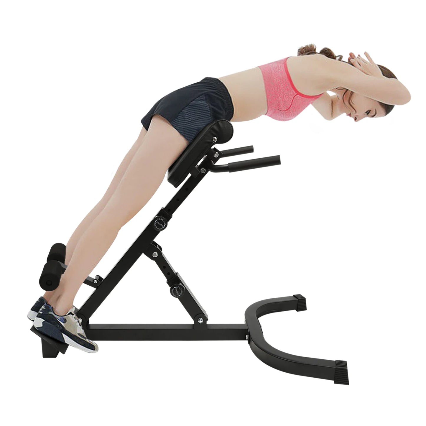 103*70*113 cm/ 40.55*27.55*44.48 in Black Home Fitness Workout/Roman Chair Hyperextension Back Extension Bench Adjustable