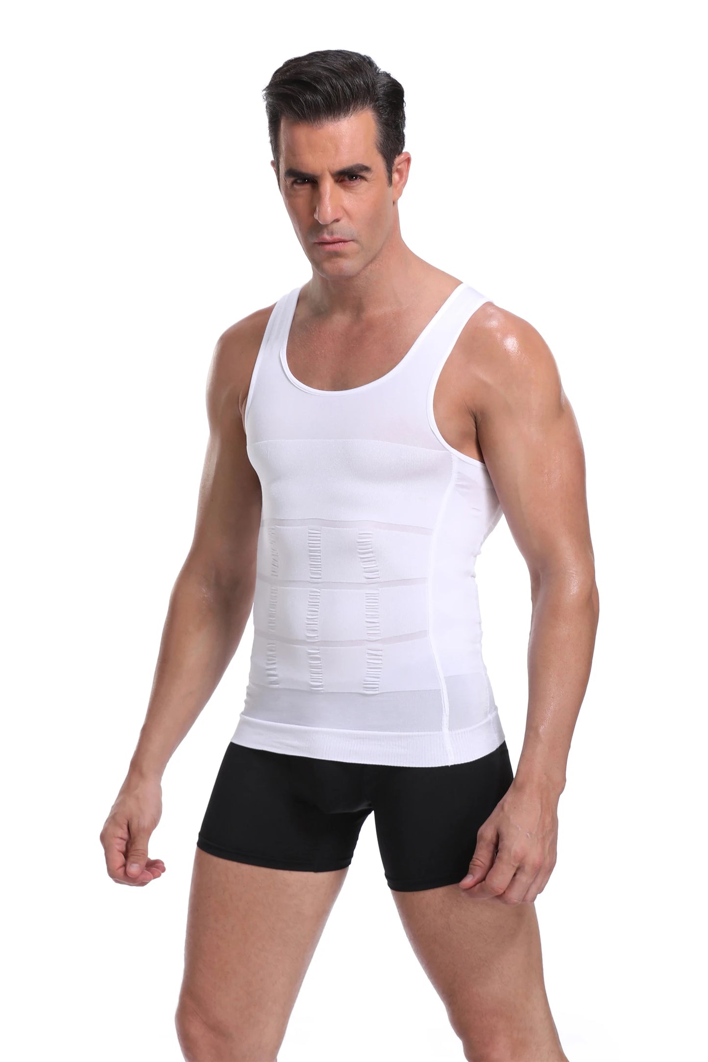 Men's Slimming Body Shaper Vest Streamlined Compression Support/Tummy & Chest Sculpting Breathable Everyday Wear