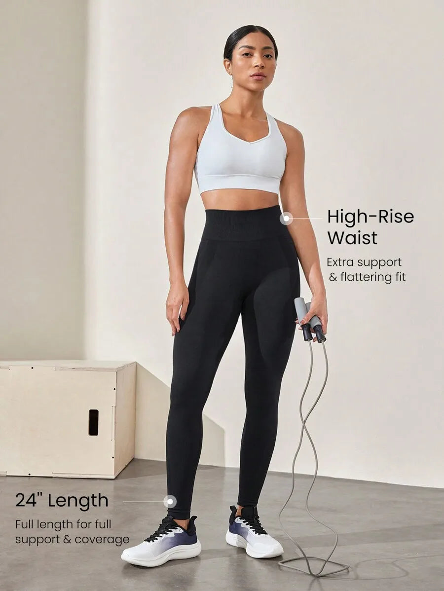 Seamless High Waist Perforated Leggings/Medium Impact Gym Workout Spring Summer