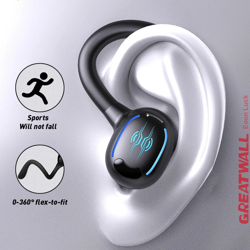 GREATWALL Wireless Bluetooth Earphones HiFi Stereo Headphones/Sports LED Power Display Over Ear Earbuds