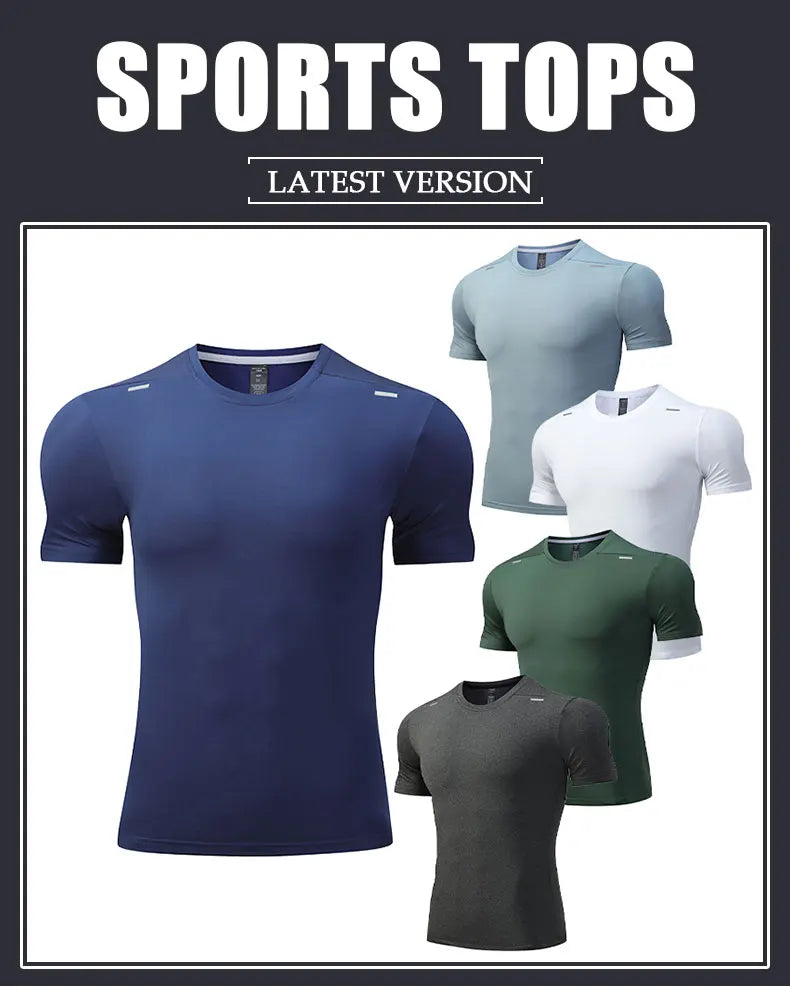 Men's Summer Loose Breathable Short Sleeve Outdoor Cycling/Quick Dry Top Running Tracksuits Fitness T-shirts Muscle Tights