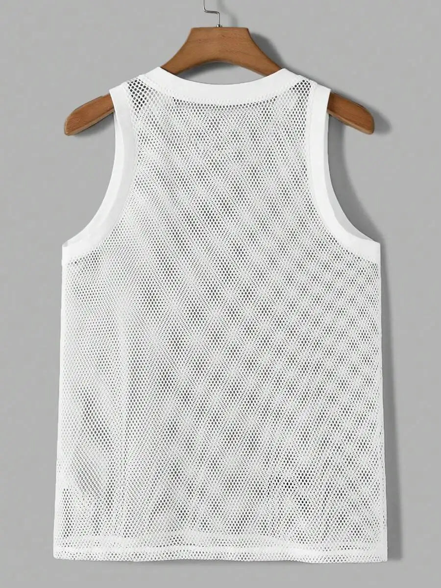 Men's Mesh Sleeveless Tank Top/For Casual Daily Wear Spring Summer