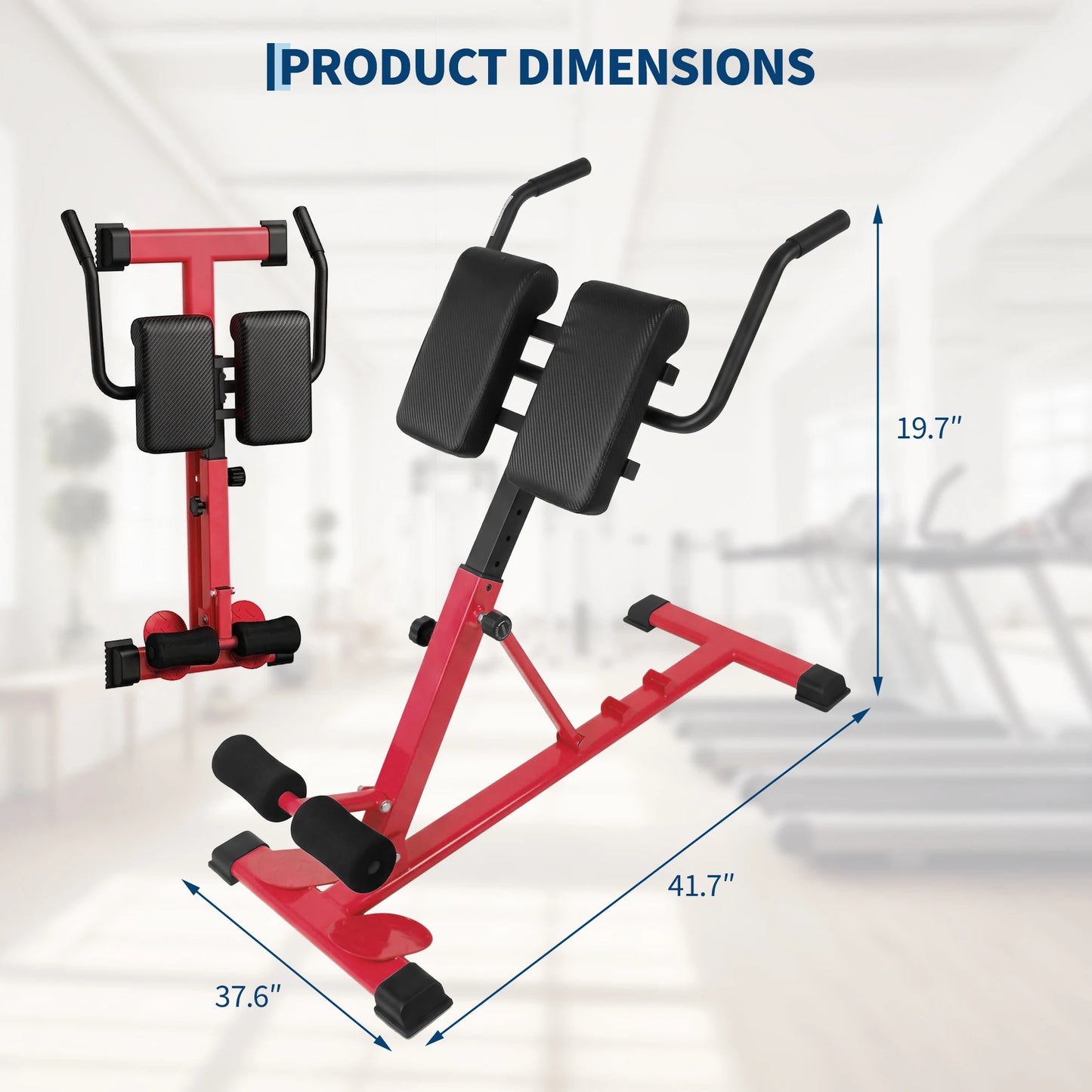 Multifunctional Hyperextension Roman Chair, Heavy Duty Fitness Workout Bench/for Glute Core Lower Back Training, 330 Lbs Weight Capacity